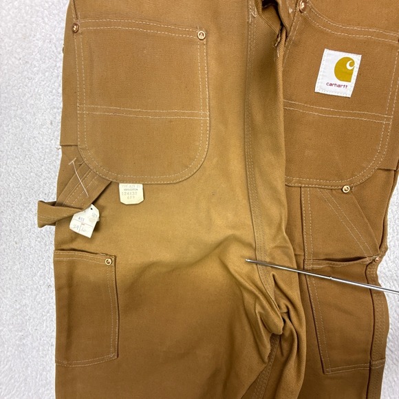 Vintage Carhartt R01 Brown Duck Canvas Bib Overalls 24x32 Mens Workwear